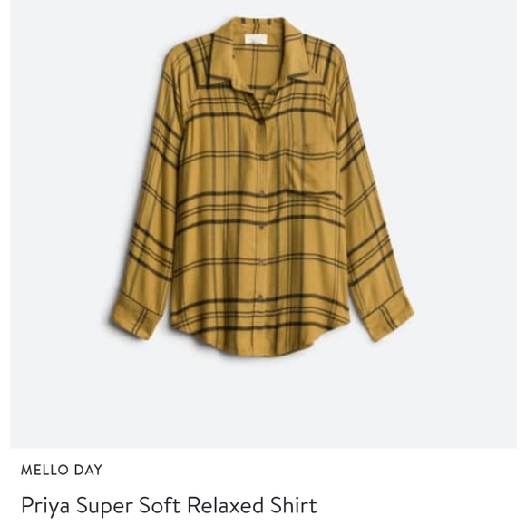 MELLODAY Tops - Mello day Priya super soft relax button down in mustard size medium